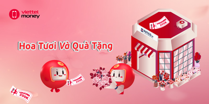 Hoa tươi và quà tặng cùng ngàn voucher hoa Potico