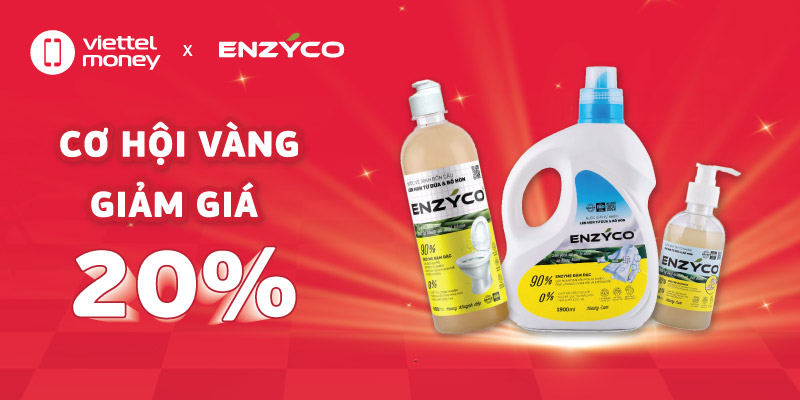 Cơ hội vàng giảm giá 20% mua sản phẩm Enzyco trên Viettel Money