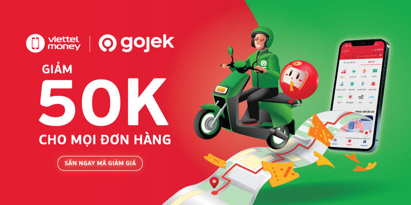 Giảm 50K mọi đơn hàng, chẳng màng nắng mưa cùng Voucher Gojek!