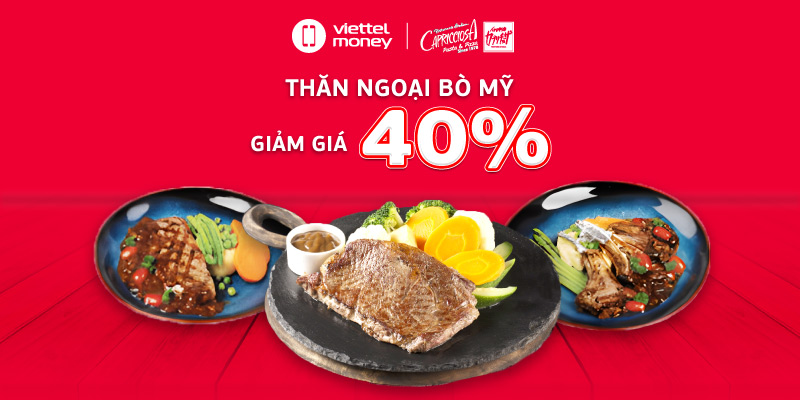 Voucher Capricciosa – Tận hưởng thăn ngoại bò giảm ngay 40%