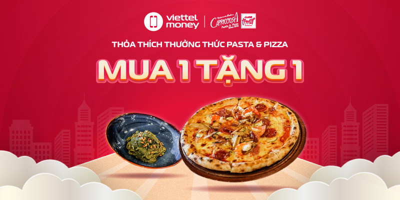 Mã giảm giá Capricciosa: Thỏa thích thưởng thức Pasta & Pizza