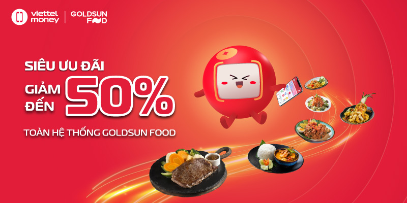 Tận hưởng loạt voucher GOLDSUN FOOD: Giảm 50% toàn hệ thống