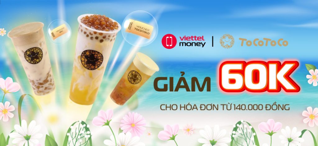 giảm 60000 đồng cho hóa đơn từ 140000 đồng