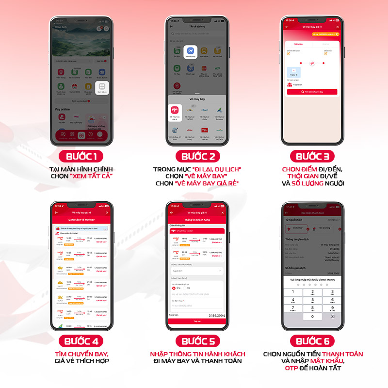 Hướng dẫn đặt vé máy bay trên Viettel Money