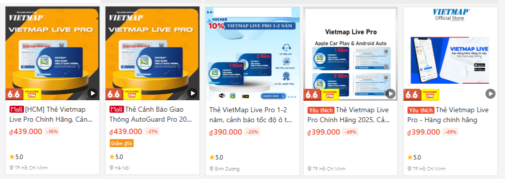 giá bán Vietmap Live Pro