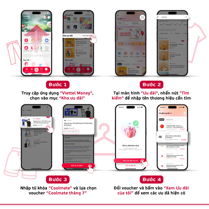 hướng dẫn đặt voucher coolmate tháng 7