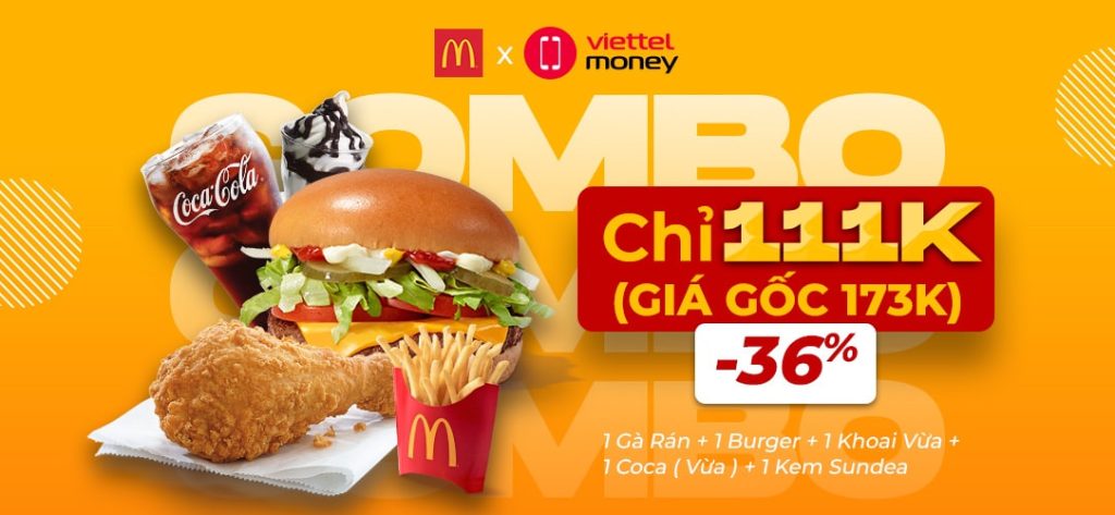 Mã giảm giá McDonalds tháng 7-combo111k