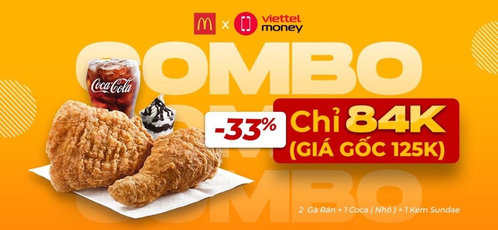 Mã giảm giá McDonalds tháng 7-combo84k