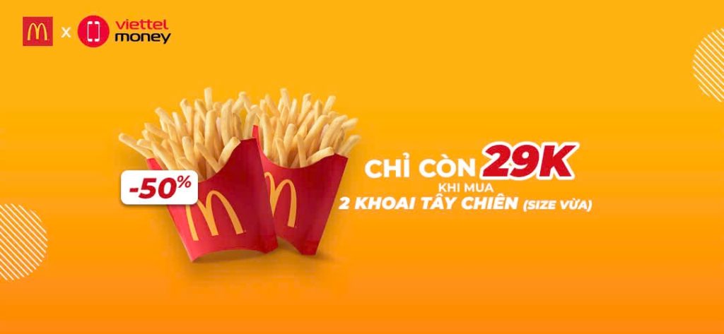 Mã giảm giá McDonalds tháng 7-khoai tây chiên
