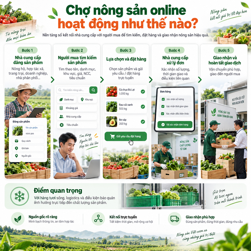 Chợ nông sản online hoạt động như thế nào?