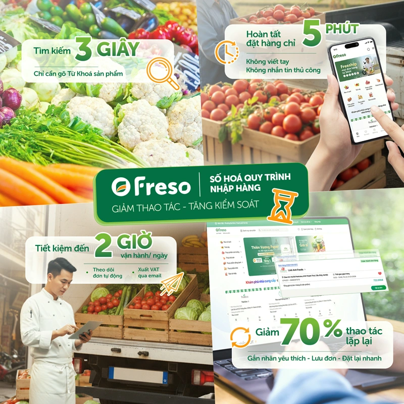 FRESO là nền tảng nguyên liệu thực phẩm giá sỉ